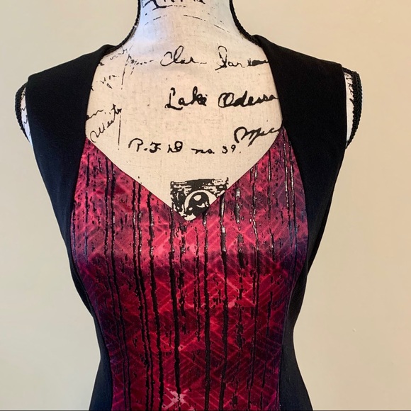 Elie Tahari Pink/Red Panel Sheath Dress size 4 - Picture 2 of 8